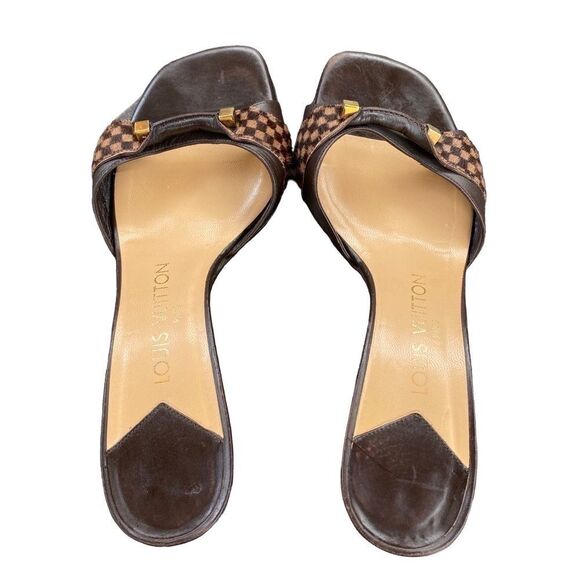 Louis Vuitton Brown and Tan Sandal with Authentication Certificate Size 37.5 - Picture 8 of 14